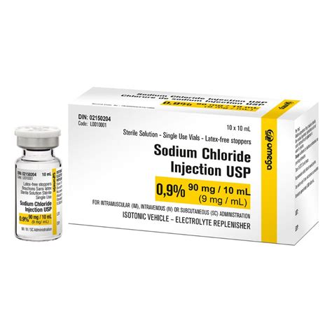 Sodium Chloride for Injection, 0.9%, 10mL