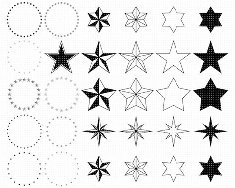 Vintage Stars Svg Vintage Star Svg Star Outline Svg | Etsy