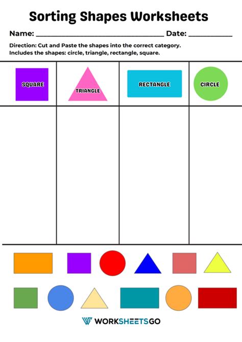 Sorting Shapes Worksheets | WorksheetsGO