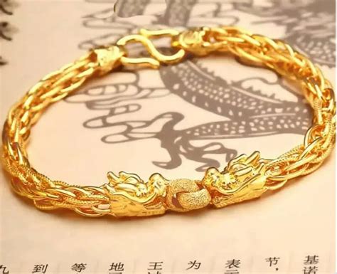 New Authentic 999 Solid 24k Yellow Gold Bracelet/ Pure gold dragon ...