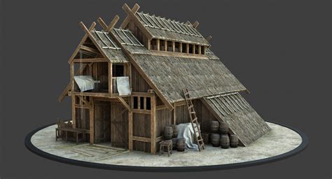 3D medieval viking house model - TurboSquid 1431125