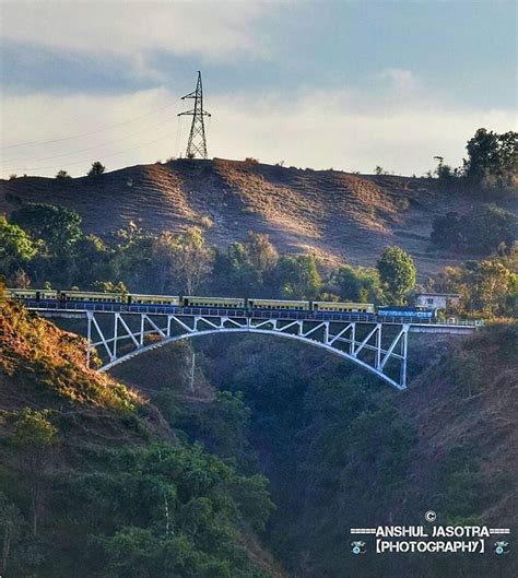 The Train A Train crossing the Bridge near Kangra. Travelling The ...