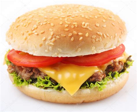 Cheeseburger on a white background — Stock Photo © Valentyn_Volkov #3649607