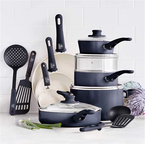 GreenLife Soft Grip Healthy Ceramic Nonstick, 16 Piece Cookware Pots ...