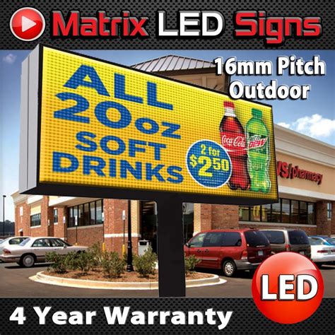 LED Sign Outdoor Full Color Programmable Message Display 16mm Pitch ...