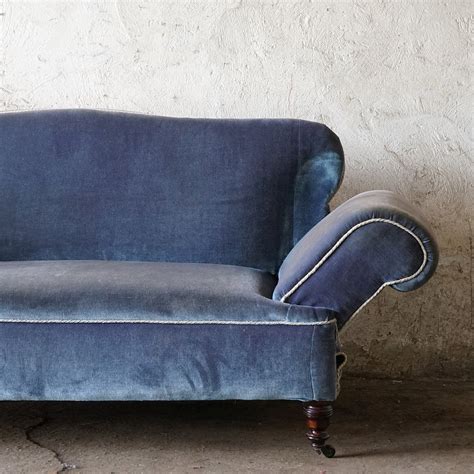 Victorian Sofa With Original Blue Velvet Upholstery — Vintage and ...