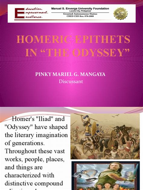 Homeric Epithets Final | PDF | Odysseus | Odyssey