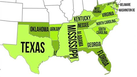 Detailed Map Of Southern States