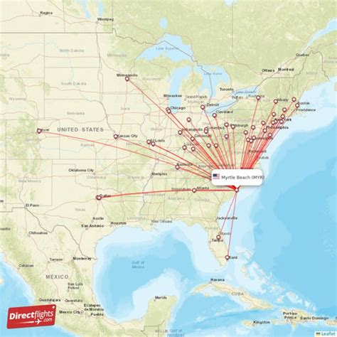 Direct flights from Myrtle Beach - 37 destinations - MYR, USA ...