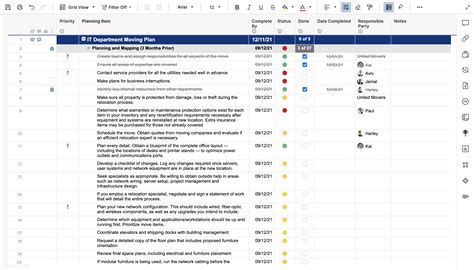 Office Move Project Plan Template Excel - Printable Word Searches