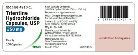 Trientine Capsules - FDA prescribing information, side effects and uses