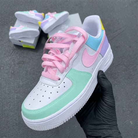 Nike Air Force 1 Sneakers - Custom Pastel Colors – B Street Shoes