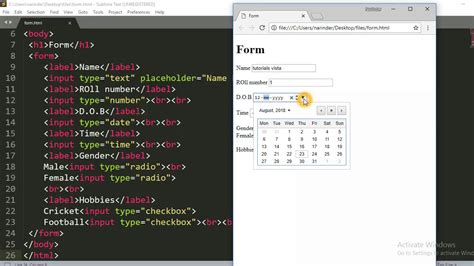 HTML Forms || Select and Input types || HTML tutorials || Tutorials ...