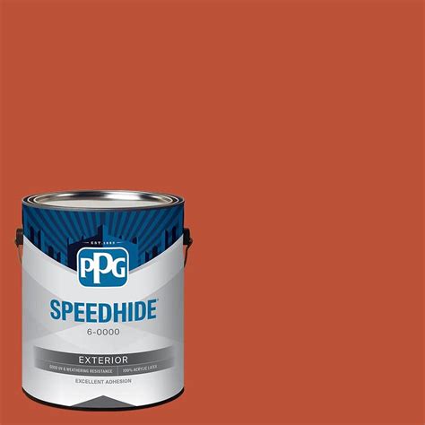 SPEEDHIDE 1 gal. PPG1194-7 Orange Vermillion Flat Exterior Paint ...