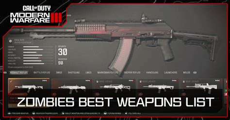 Zombies Best Guns and Weapons Tier List | Call of Duty Modern Warfare 3 ...