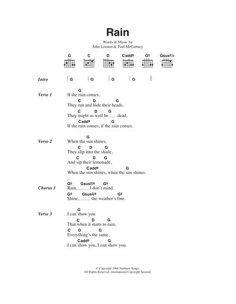 Rain by The Beatles - Guitar Chords/Lyrics - Guitar Instructor