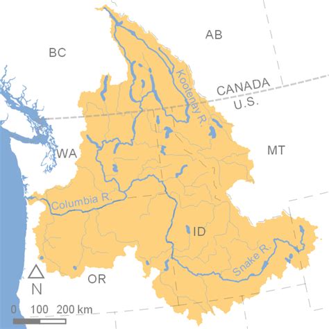 Map of the Columbia River basin. Created by Hailey Eckstrand, 2017 ...