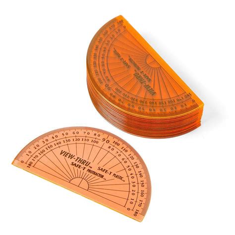 Amazon.com: hand2mind Safe-T Protractor for Kids, Flat 180 Protractor ...