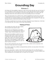 History of Groundhog Day Printable (3rd - 5th Grade) - TeacherVision.com