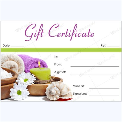 Printable Spa Day Voucher Template - Printable And Enjoyable Learning