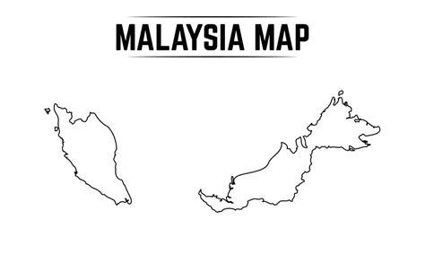 Malaysia Map Outline Vector Art, Icons, and Graphics for Free Download