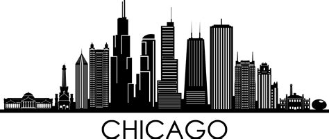 Chicago Skyline Silhouette Svg - Chicago Skyline Clip Art, Vector ...