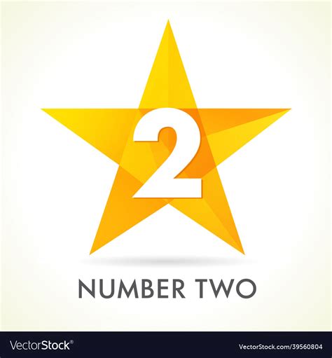 Number two star logo concept Royalty Free Vector Image