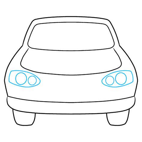 How to Draw a Car Front View - Really Easy Drawing Tutorial