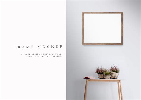 Frame Mockup #298, Walnut Wood Landscape Photo Frame Mockup, Styled ...