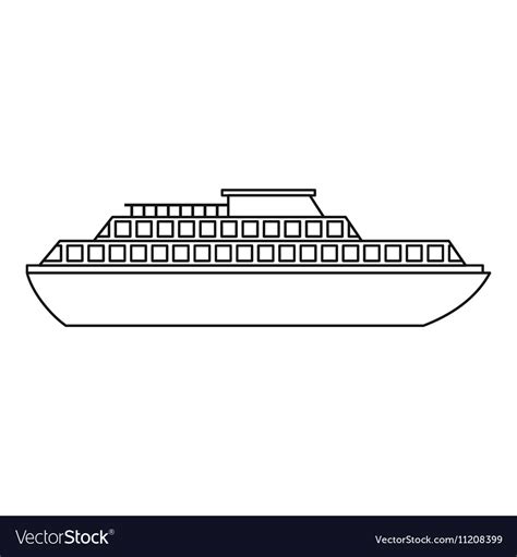 Cruise ship icon outline style Royalty Free Vector Image