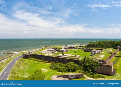 Aerial View of Fort Gaines at Dauphin Island, Alabama in July of 2022 ...