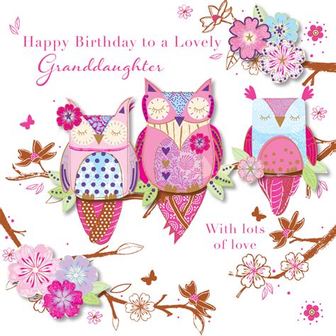 Lovely Granddaughter Happy Birthday Greeting Card | Cards | Love Kates