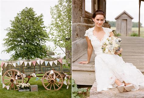 An old-fashioned red barn wedding