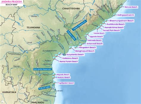 Beaches in Andhra Pradesh (Map) - UPSC