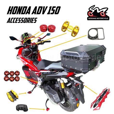 Honda ADV 150 Accessories Exhaust Cover Handlebar Clamp Kickstand Side ...