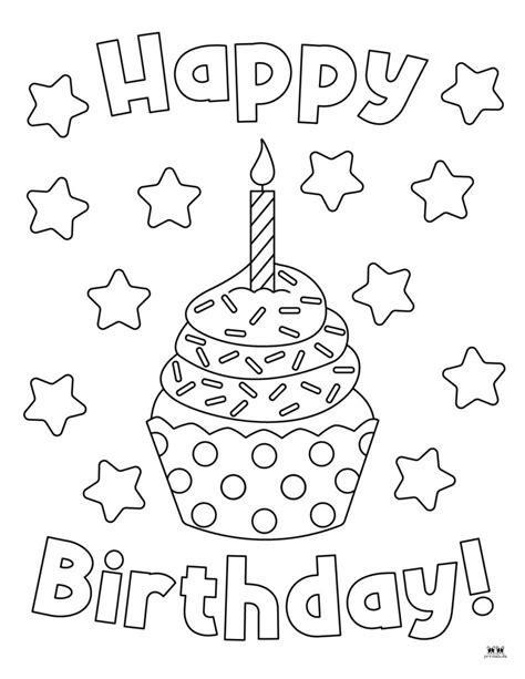 Free Printable Birthday Cupcake Coloring Pages