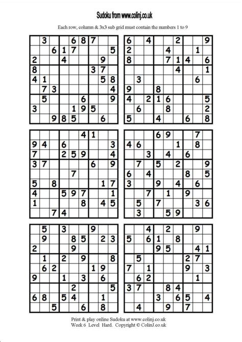 Sudoku Printable Puzzles 4 Per Page