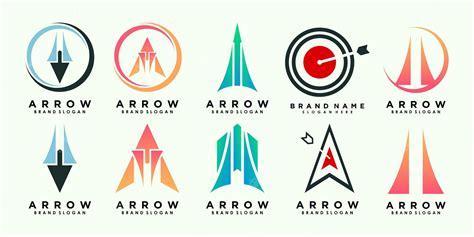 Premium Vector | Set of arrow logo design with abstract concept