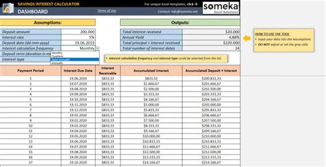 Excel Savings Interest Calculator Personal Tools Simple & Compound ...