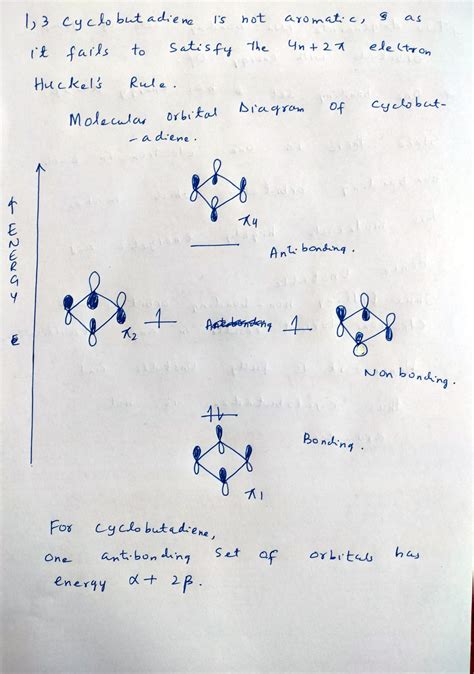 [Solved] Please use molecular orbital theory to show why cyclobutadiene ...