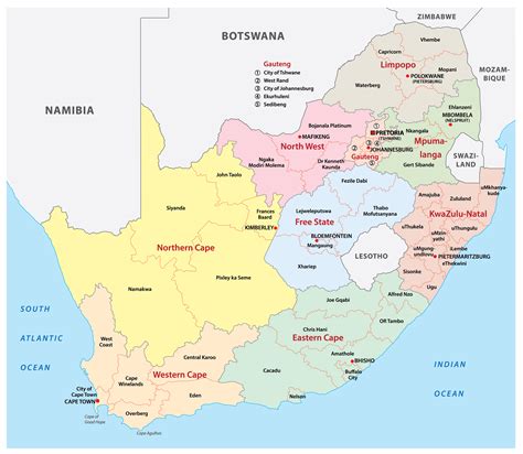 South Africa Provinces Map