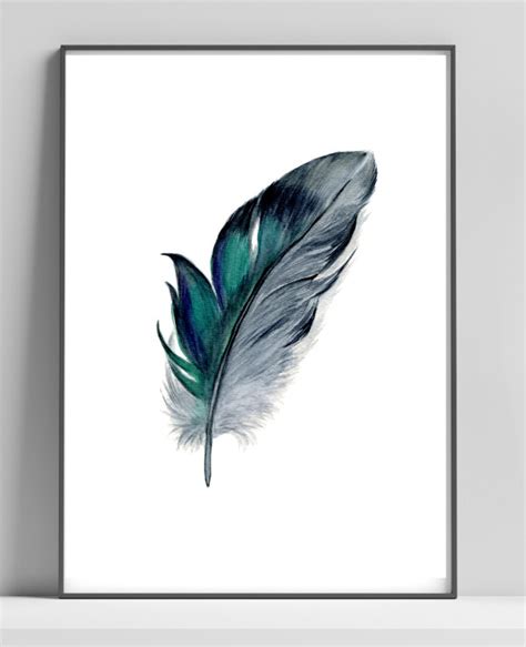 DigitalArtNadi Feather Watercolor Painting PNG & JPG, Feather Printable ...