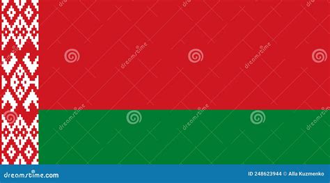 Flag of Belarus. Belarusian National Symbol in Official Colors ...