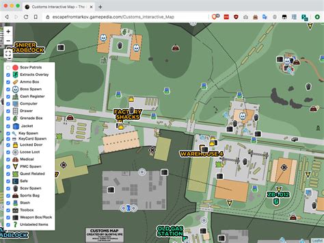 Escape from Tarkov Wiki Fullscreen Interactive Map | Userstyles.org