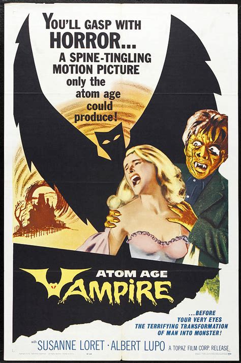 Atom Age Vampire - 1960 - Vintage Movie Poster Digital Art by Old Vintique