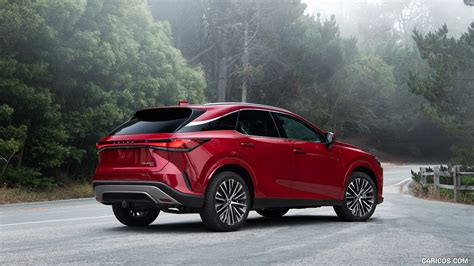 Lexus RX | 2023MY 350h AWD (Color: Red Mica) | Rear Three-Quarter