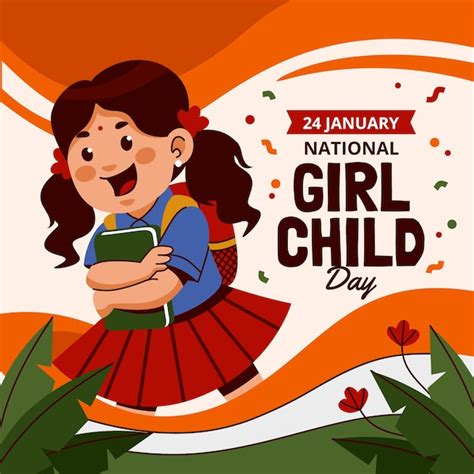 Free Vector | Flat illustration for national girl child day celebration