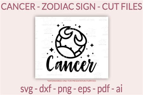 Cancer SVG - Zodiac sign SVG - Horoscope SVG, PNG, cut files