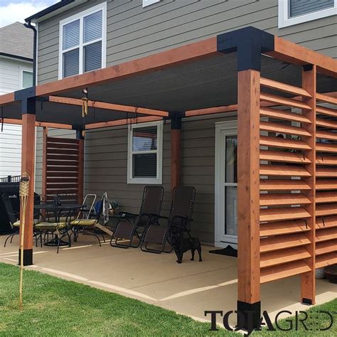 Double Pergola Kit with 2 SHADE SAILS for 6x6 Wood Posts | Patio design ...