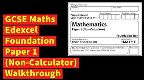 Gcse Maths Past Papers Edexcel 2021 Foundation - Printable Templates Protal